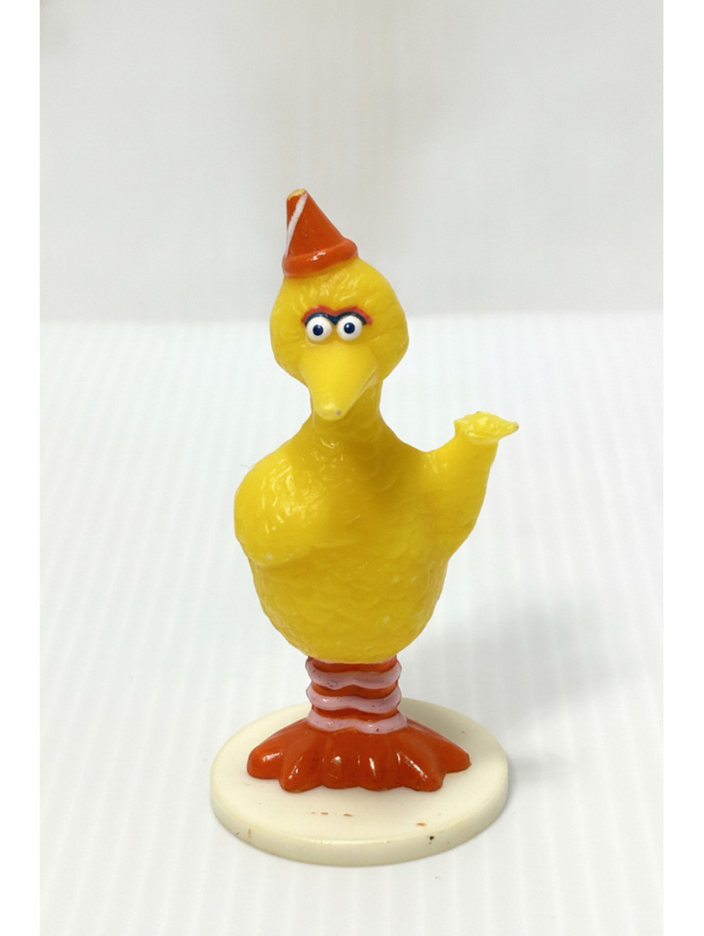 Sesame Street Big Bird PVC Figure Birthday Hat Miniature Cake Topper GUC